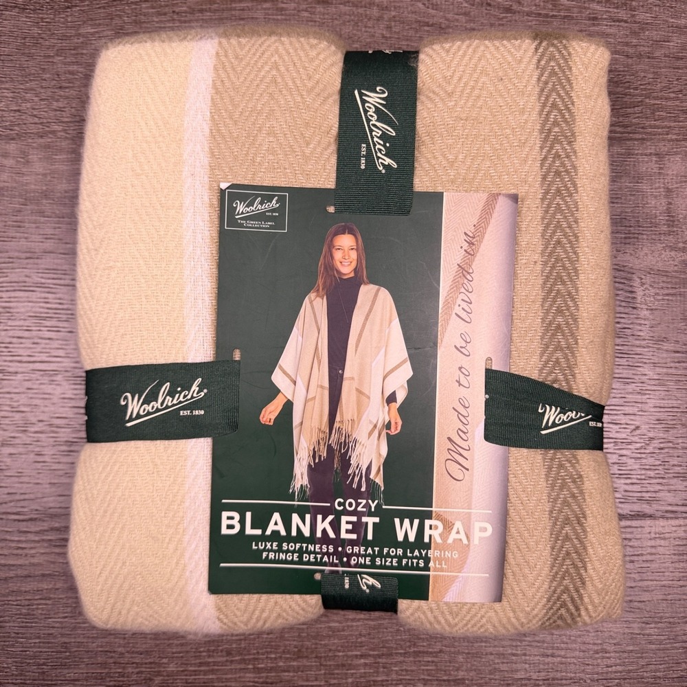 Woolrich Tan Miranda Cozy Blanket Wrap Shawl NWT